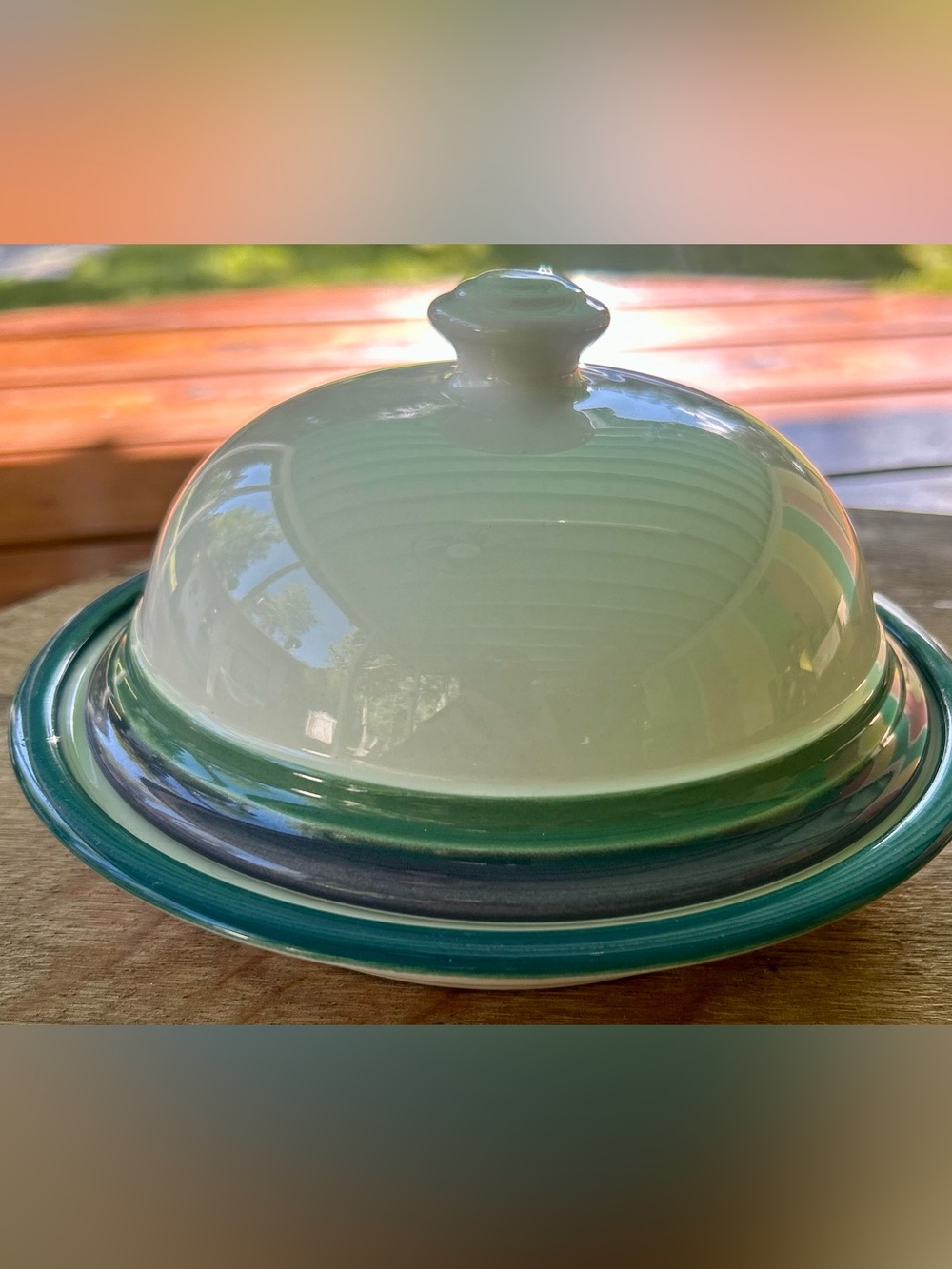 Vintage Pfalzgraff Mountain Shadow Covered Butter Dish USA Stoneware